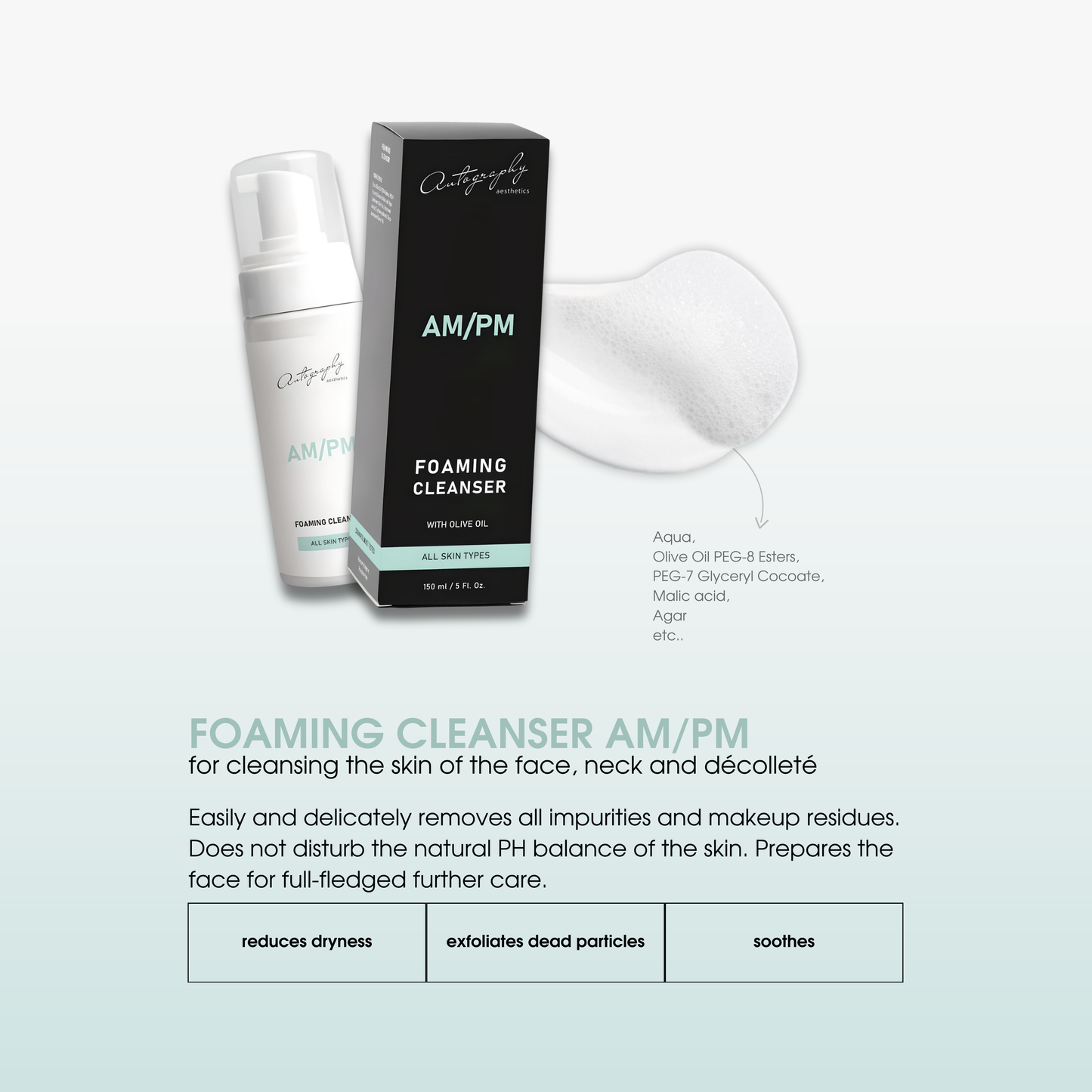 Autography Foaming Cleanser AM/PM – Пінка для очищення шкіри обличчя, шиї та декольте, 150 мл