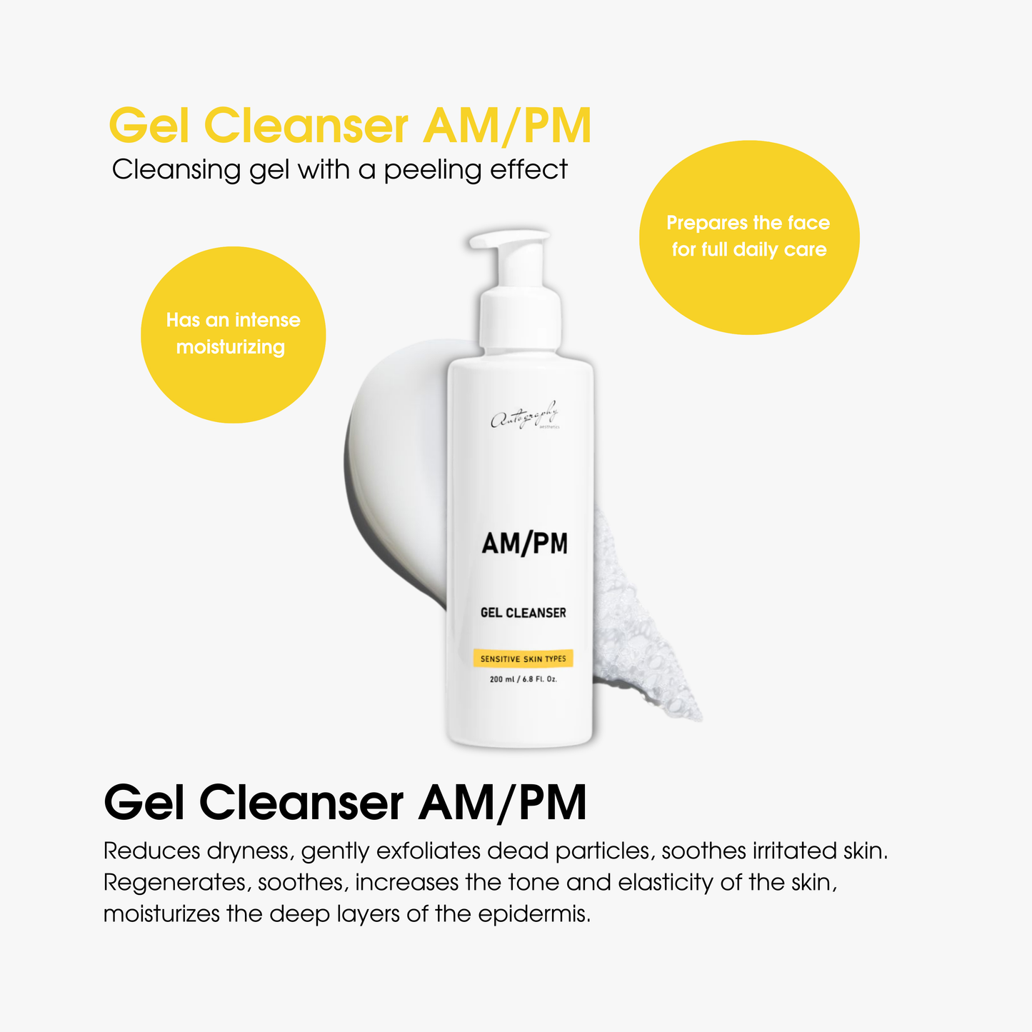 Autography Gel Cleanser AM/PM Peeling cleansing gel for face, neck and décolleté 200 ml