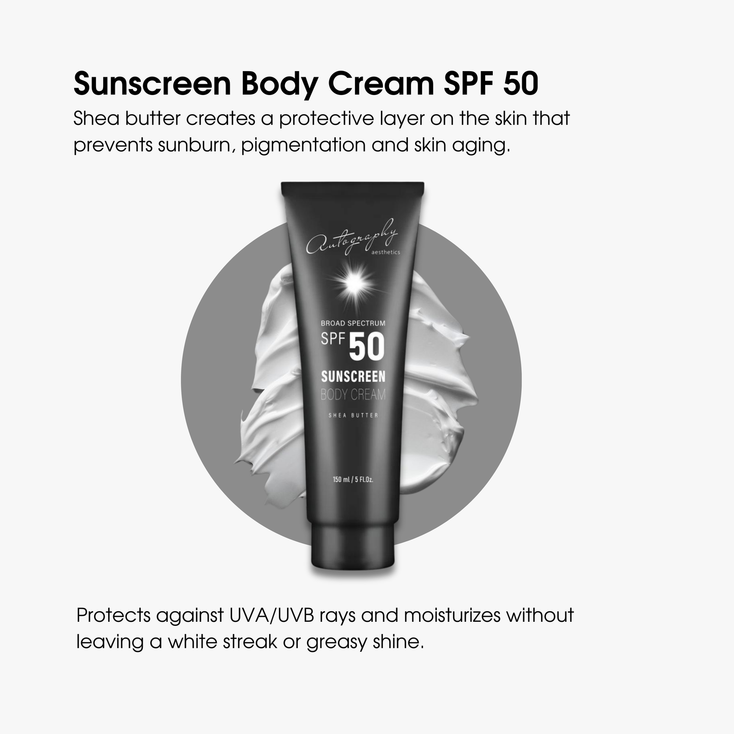 Autography SPF 50 Broad spectrum  sunscreen body cream 150 ml